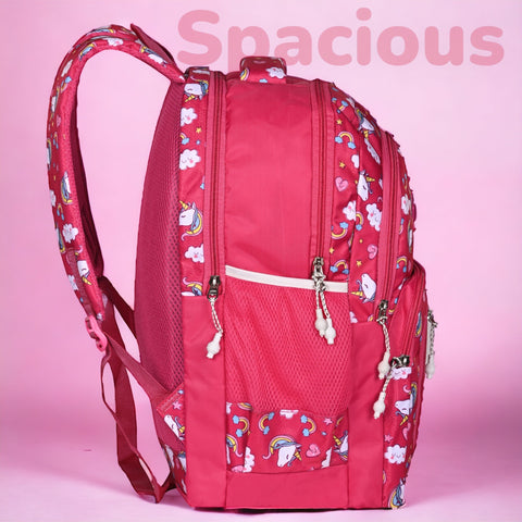 Stylish pretty pink Printed backpack for Girls For School, College, Office, Travel.