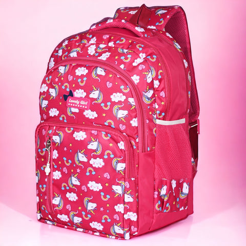 Stylish pretty pink Printed backpack for Girls For School, College, Office, Travel.