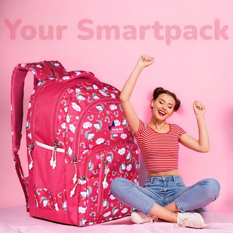 Stylish pretty pink Printed backpack for Girls For School, College, Office, Travel.