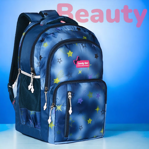 Elegant Blue Printed Backpack for girls for Office, College, School, Travel.