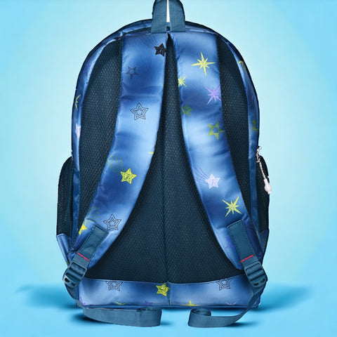 Elegant Blue Printed Backpack for girls for Office, College, School, Travel.