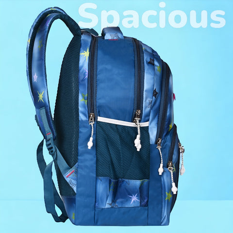 Elegant Blue Printed Backpack for girls for Office, College, School, Travel.