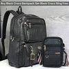 FESTIVE OFFER | Buy 1 Get 1 Free Sling | Black Croco Backpack and Black Croco Leather Sling Crossbody Bag.