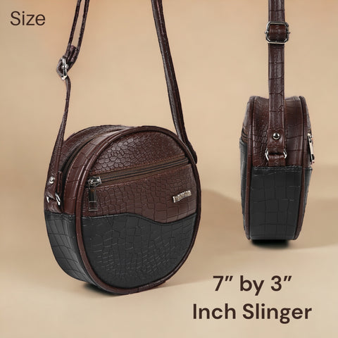 Luna Mocha Brown Round Sling Bag