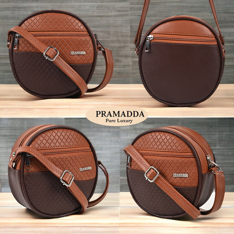 Luna Cinnamon Tan Round Sling bag