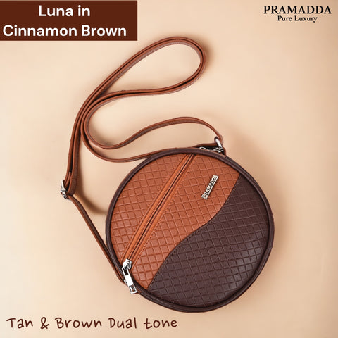 Luna Cinnamon Tan Round Sling bag