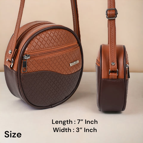Luna Cinnamon Tan Round Sling bag