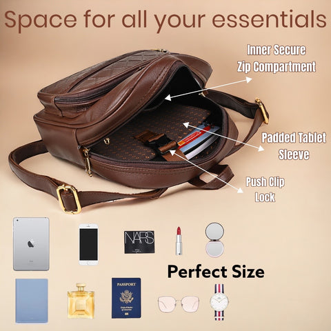 Mocha Brown Camila Backpack for Women