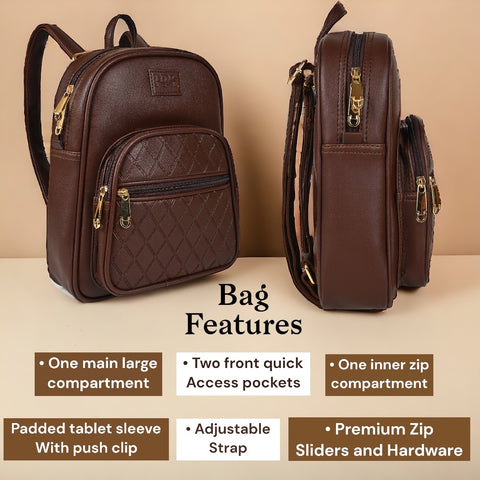 Mocha Brown Camila Backpack for Women