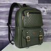 Elegant Olive Green Milan Pro Vegan leather laptop backpack for Men & Women