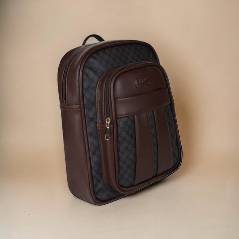 Hazel Anchor Print 12 Inch Mini Daypack Backpack for women (Chocolate Brown)