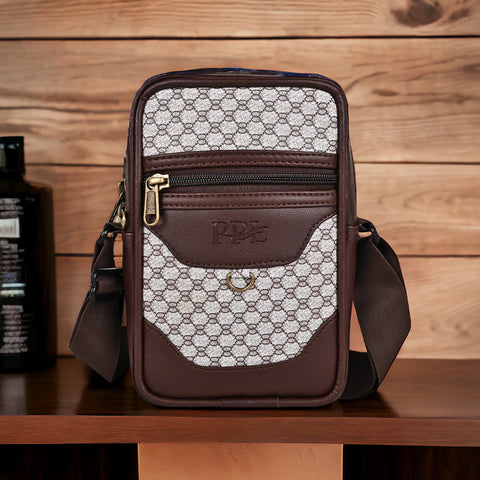 Swiss Chocolate Brown Crossbody Sling Bag For Men