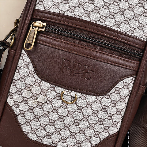 Swiss Chocolate Brown Crossbody Sling Bag For Men