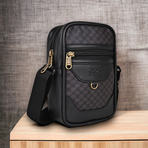 Swiss Elegant Black Crossbody Sling Bag For Men