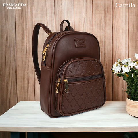 Mocha Brown Camila Backpack for Women