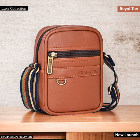 Royal Tan Boss mobile sling bag for Men