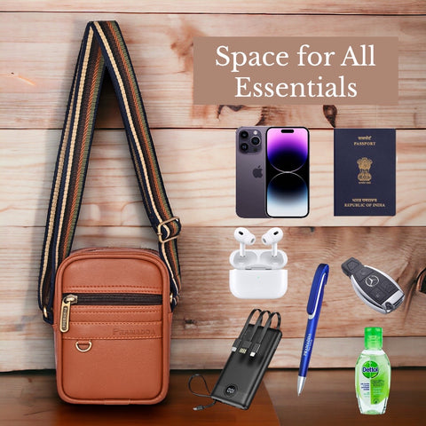 Royal Tan Boss mobile sling bag for Men