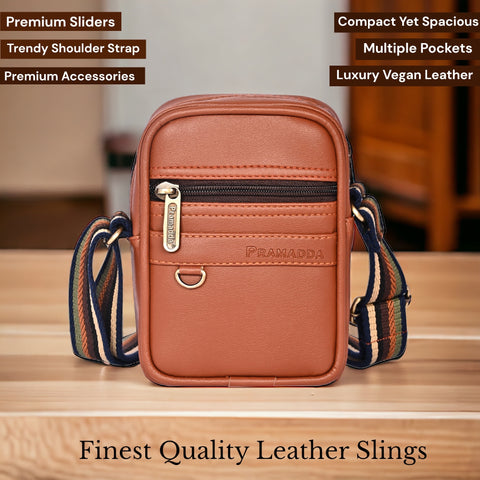 Royal Tan Boss mobile sling bag for Men