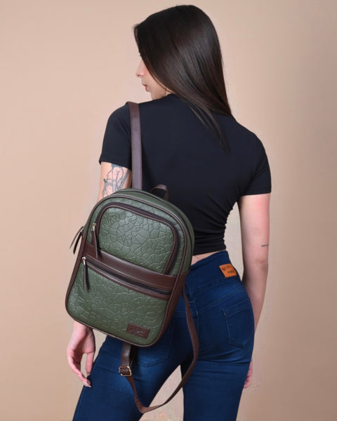 Green Zoey Compact Backpack for women Travel