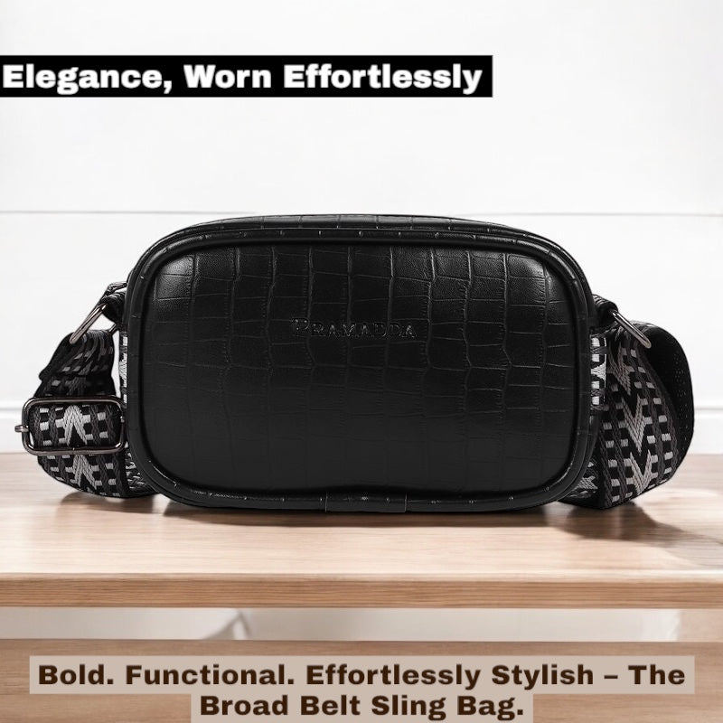 Dona broad belt sling bag for woman