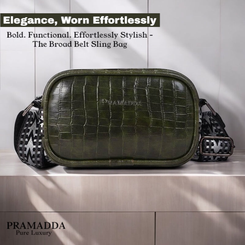 Dona broad belt sling bag for woman