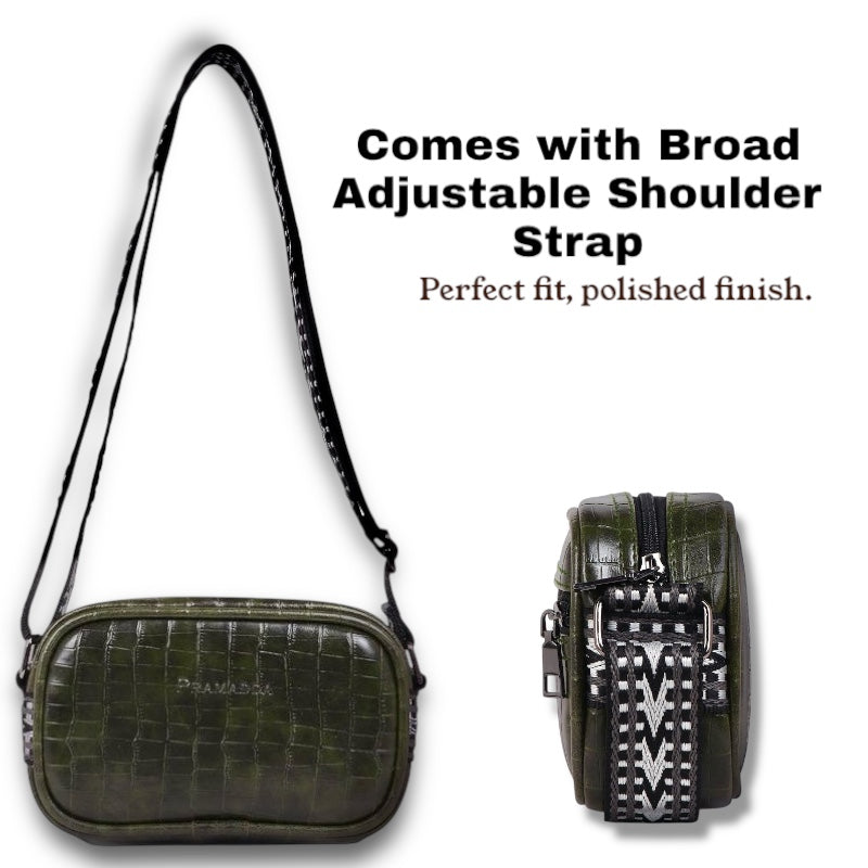 Dona broad belt sling bag for woman