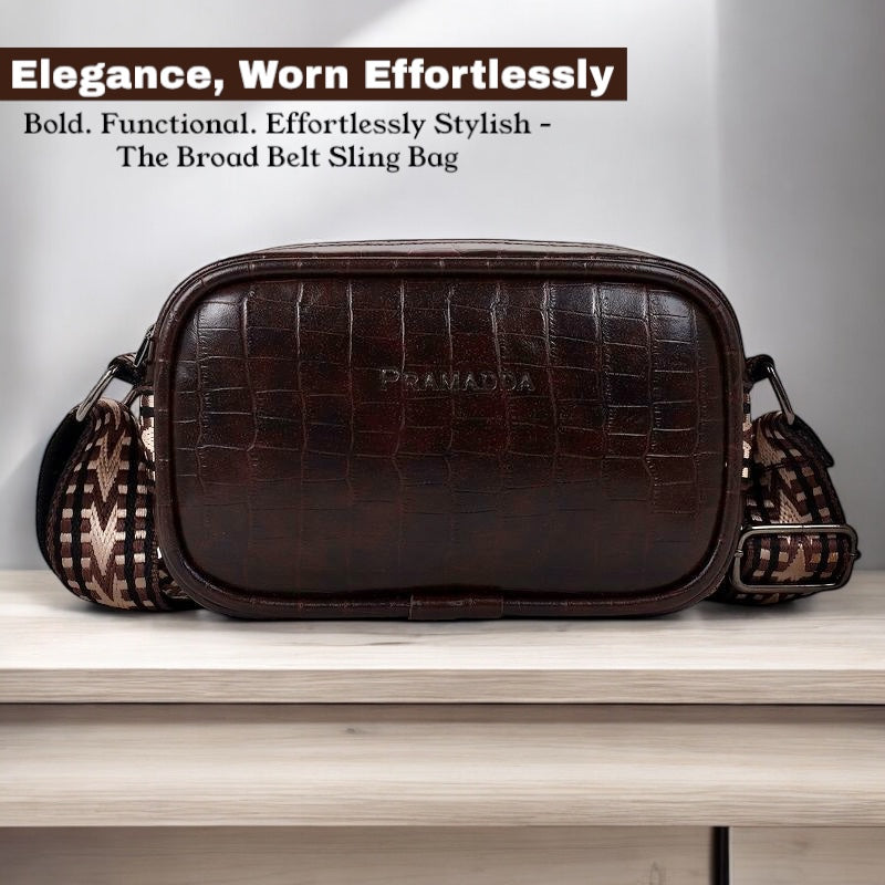 Dona broad belt sling bag for woman