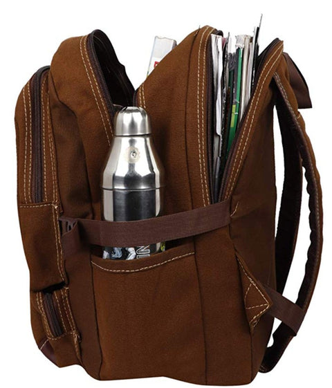 Lappee Canvas Brown Trendy Backpack for men and women For Office, college, School.