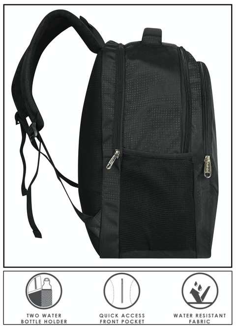 Lappee NO FEAR Midnight Black Casual Backpack with Rain Cover for Men Bagpack for College, Office, School