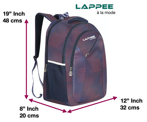 Lappee Printed Dark Blue Casual Girls Backpack 36L | School College Office Travel.