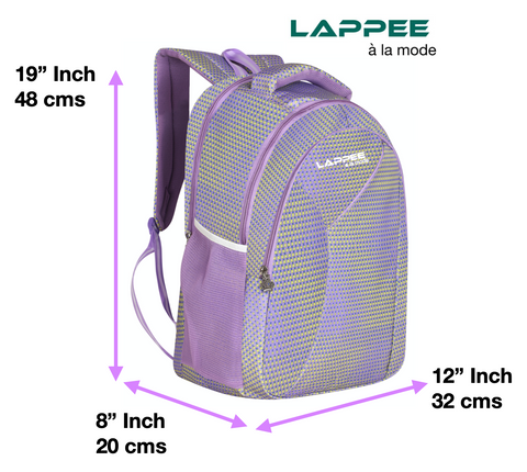 Lappee Printed Pretty Purple Casual Girls Backpack 36L | School College Office Travel.