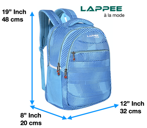Lappee Printed Elegant Blue Casual Girls Backpack 36L | School College Office Travel.