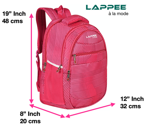 Lappee Printed Pretty Pink Casual Girls Backpack 36L | School College Office Travel.