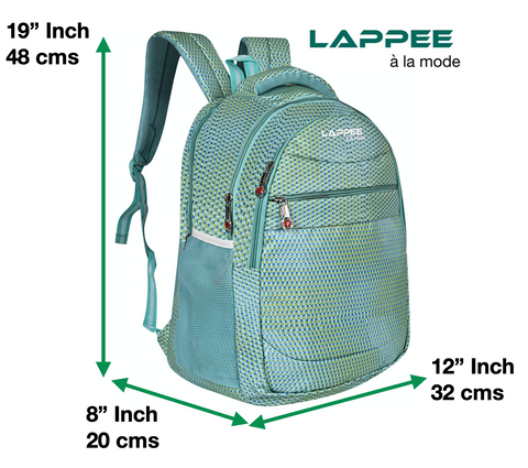 Lappee Printed Green Casual Girls Backpack 36L | School College Office Travel.