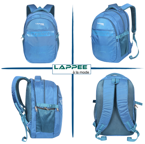 Lappee Trendy Blue Casual Backpacks With Rain Cover For Men & Women School, College, Office, Travel.