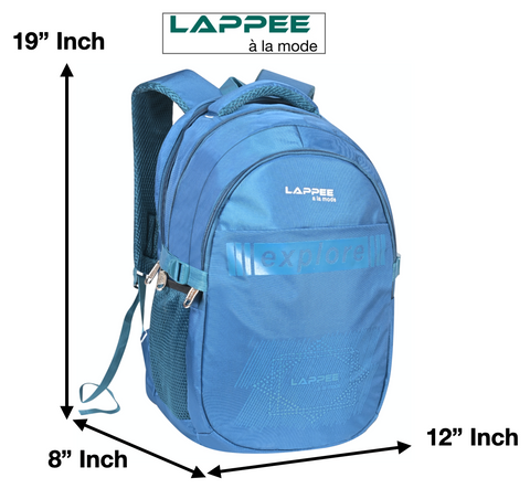 Lappee Trendy Blue Casual Backpacks With Rain Cover For Men & Women School, College, Office, Travel.