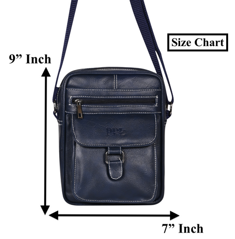 Elegant Black Vegan Leather POSH Sling mini Messenger Bag for Men Women Travel