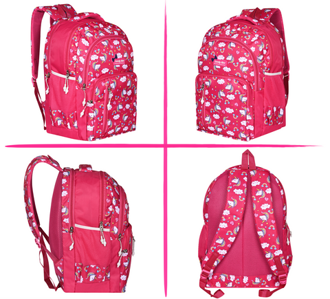 Stylish pretty pink Printed backpack for Girls For School, College, Office, Travel.