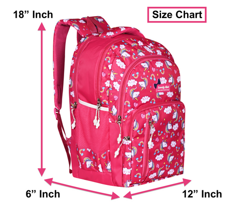 Stylish pretty pink Printed backpack for Girls For School, College, Office, Travel.