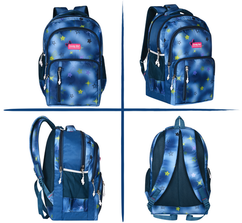 Elegant Blue Printed Backpack for girls for Office, College, School, Travel.