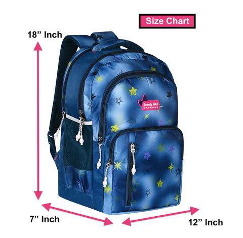 Elegant Blue Printed Backpack for girls for Office, College, School, Travel.