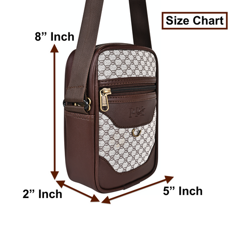 Swiss Chocolate Brown Crossbody Sling Bag For Men