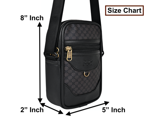 Swiss Elegant Black Crossbody Sling Bag For Men
