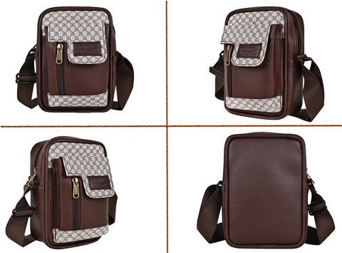 Oxford Chocolate Brown Crossbody Sling Bag for Men
