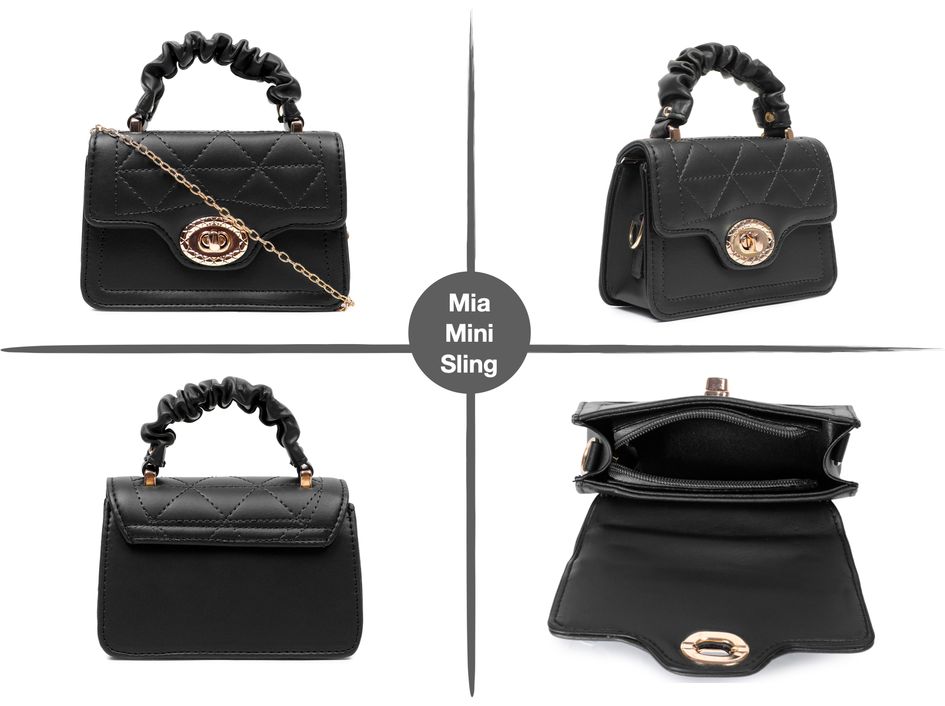 Classic Black Mia Bella Sling bag (2pc)