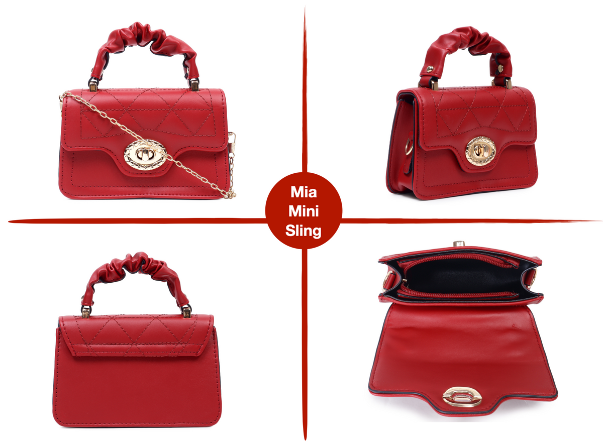 Classic Red Mia Bella Sling Bag (2pc)