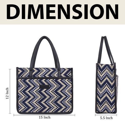Myra Wavy Black Multicolor Women Tote Bag