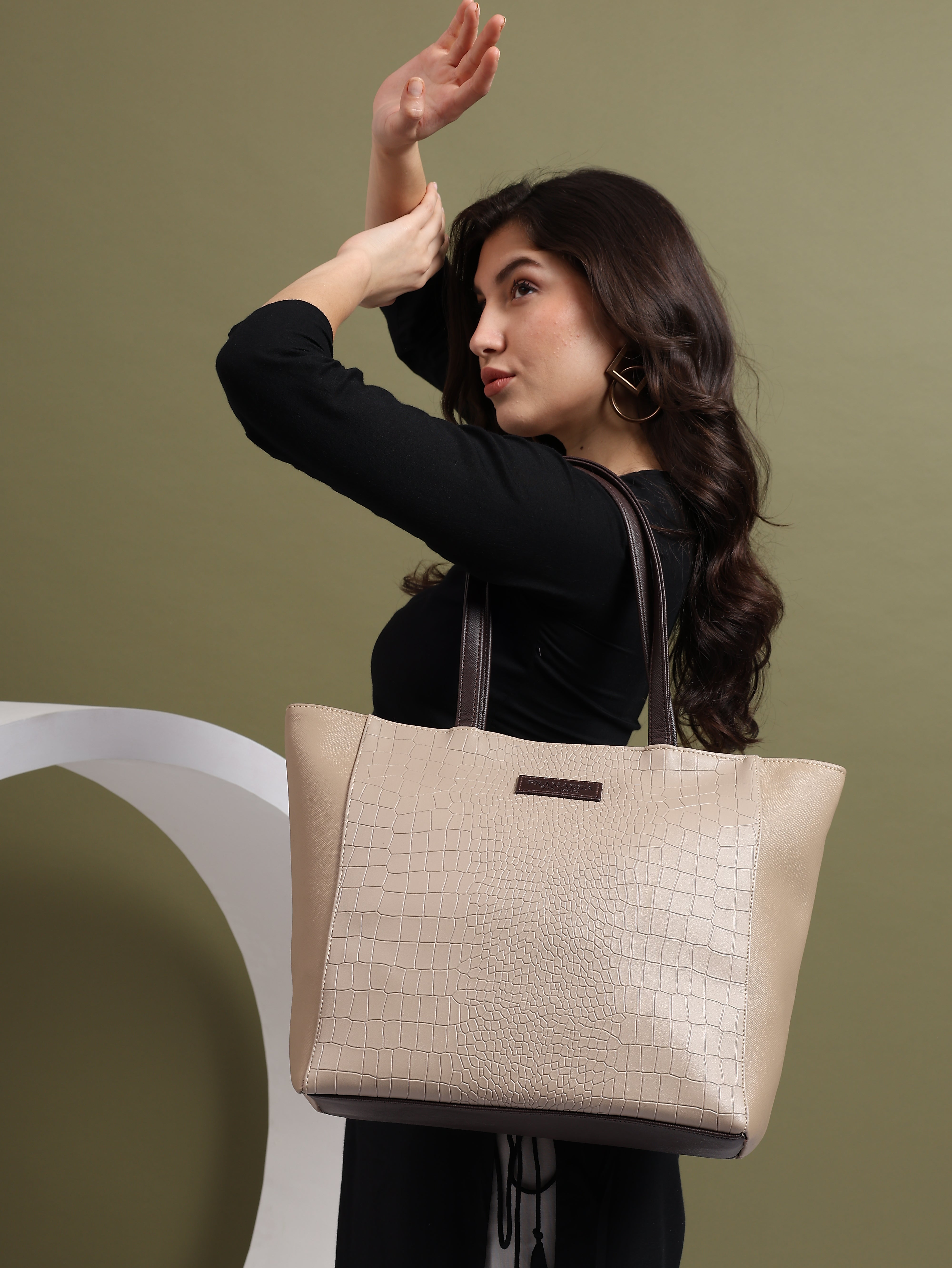 Fiona Croco Leather Tote Bag (16"inch)