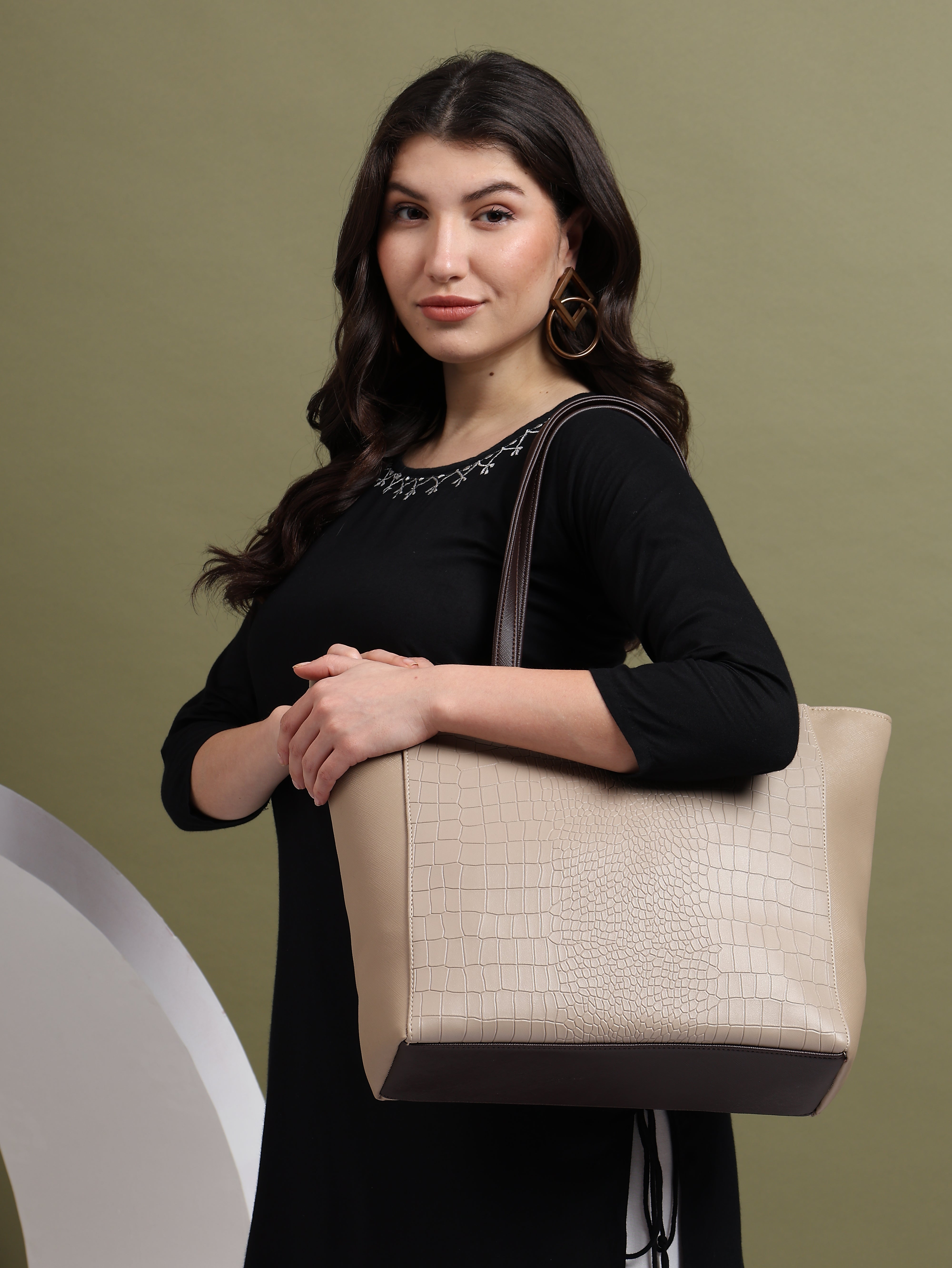 Fiona Croco Leather Tote Bag (16"inch)