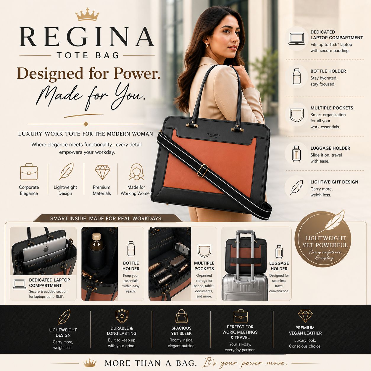 Bossy Regina Work Tote Bag (16"inch)